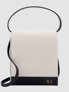 The Daily Edited White and Black Leather Structure Bag